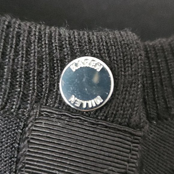 KAREN MILLEN | Wool cardigan black cream sz 4 - Picture 4 of 7